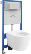 Mexen set încastrat WC cadru Fenix Slim cu vas WC Carmen, alb lucios - 6103388XX00