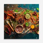Panou Sticla Bucatarie, 60x60cm, Protectie aragaz, Antistropi, Termorezistent, Alimente, Condimente, Seasonings Mix