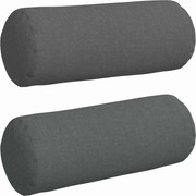 vidaXL Perne Bolster 2 pcs Gri închis Ø 15 x 40 cm țesătură