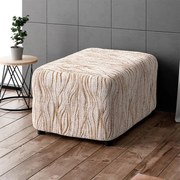 Huse bielastice UNIVERSO NOU bej cu dungi taburet (40 x 40 x 40 cm)