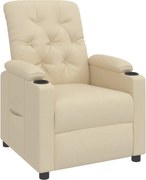 vidaXL Fotoliu rabatabil, crem, material textil