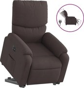 vidaXL Fotoliu electric rabatabil cu ridicare, maro închis, textil