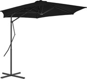 vidaXL Umbrelă de grădină, stâlp din oțel, negru, 300x230 cm