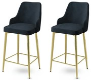 Set de scaune de bar Enox Anthracite and Gold, 2buc., 2 buc.