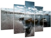 Tablou - Bărci de lemn pe lac (150x105 cm)