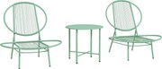 Outsunny Set bistro 3 piese din polyratan rezistent la intemperii, set mobilier de grădină cu masă bistro, scaune de grădină în formă de scoică, Verde | Aosom Romania