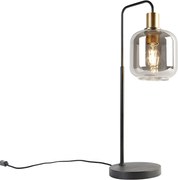 Lampa de masă de design neagră cu sticlă aurie și fum - Zuzanna