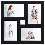 vidaXL Ramă foto colaj pentru 4x (13x18 cm) foto, negru, MDF