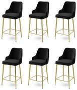 Set de scaune de bar Enox Black and Gold, 6 buc., 6 buc.