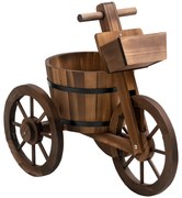 Outsunny Suport de flori triciclu, raft pentru ghivece de flori, jardiniere dim. 52L x 31l x 45H cm, Lemn de brad | Aosom Romania