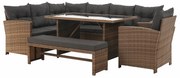 Set mobilier de grădină Senala (gri maro + maro deschis) (pentru 8 persoane). 1116496