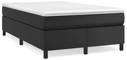 vidaXL Pat box spring cu saltea, negru, 120x190 cm, piele ecologică