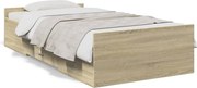 vidaXL Cadru de pat cu sertare stejar sonoma 75x190 cm lemn prelucrat
