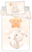 Lenjerie de pat pentru copii galbenă din bumbac pentru pătuț 100x135 cm Bunny "Star" – Jerry Fabrics