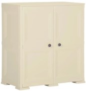vidaXL Dulap din plastic, 79x43x85,5 cm, alb angora, design de lemn