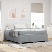 vidaXL Cadru de pat cu saltea Gri deschis 180 x 200 cm țesătură