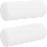 vidaXL Perne Bolster 2 pcs Alb Ø 15 x 40 cm țesătură