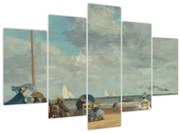 Tablou - Eugène Boudin, Beach  at Trouville, reproducere (150x105 cm)