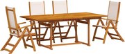 vidaXL Set mobilier de grădină, 5 piese, lemn masiv acacia/textilenă