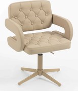 HR8403CROSS Scaun Crem Piele Ecologica Premium Soft cu Bază Crem