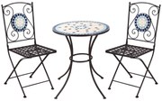 Mobilier de Gradina Outsunny Set 3 Piese cu 2 Scaune Pliante si 1 Masuta, din Metal si Ceramica, Multicolor | Aosom Romania