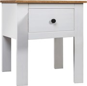 vidaXL Noptieră, alb, 46 x 40 x 57 cm, lemn de pin, gama Panama