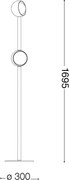 Ideal Lux - Lampă de podea LED BLOOM, 2xLED/5,5W/230V, CRI 90, auriu/bej fumuriu