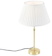 Lampă de masă auriu / alamă cu umbră plisată cremă 35 cm - Parte