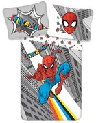 Lenjerie de pat din bumbac pentru copii Jerry Fabrics Spiderman, 140 x 200 cm, gri