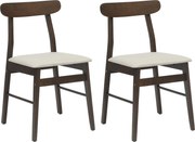 vidaXL Scaun de sufragerie 2 pcs Maro Închis, Alb