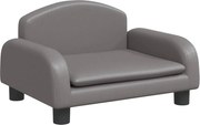 vidaXL Canapea pentru copii, gri, 50x40x30 cm, piele ecologică