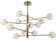 Lustră LED pe tijă Ideal Lux EQUINOXE 12xG4/2W/230V d. 128,1 cm alamă/fumuriu