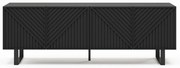Comodă TV neagră 161x55x35 cm Peta – Marckeric