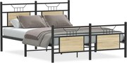 vidaXL Cadru pat fără saltea stejar sonoma 140x200 cm lemn prelucrat