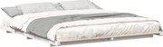 vidaXL Cadru de pat de podea Alb 200 x 220 cm Lemn masiv de pin