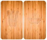 Set 2 protecții din sticlă pentru aragaz Wenko Lunch, 52 x 30 cm