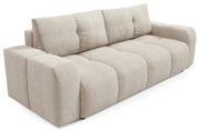 Canapea extensibilă tapițată ALMADA, 3 locuri, cu spațiu de depozitare, bej