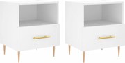 vidaXL Noptiere, 2 buc., alb, 40x35x47,5 cm, lemn compozit
