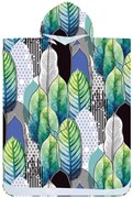 Poncho prosop de plaja FEATHER verde-albastru 80x145 cm