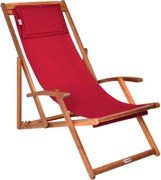 Șezlong de grădină SIENA, 65x87x102cm, roșu Casaria