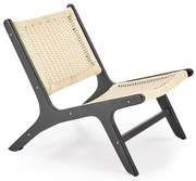 Fotoliu Foden natur/negru - H74 cm