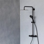 Coloana de dus cu baterie termostatata Rubineta Olo+Thermo finisaj negru mat