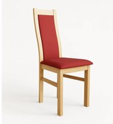 Scaun de dining ZOE, stejar/roșu