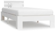 vidaXL Cadru de pat, alb, 90 x 200 cm, lemn masiv de pin