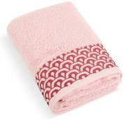 Prosop Bellatex frotir broderie roz, 50 x 100 cm