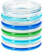 Lumânare repelentă Citronella Stripes, 780 g, 11 x în 12 cm, albastru