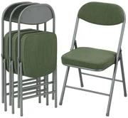 HOMCOM Lot de 4 scaune pliante scaune de sufragerie portabile cu șezuturi și spătare căptușite din catifea cotelată verde | Aosom Romania