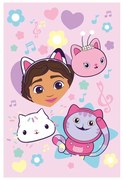 Pătură pentru copii roz din polar, fleece 100x150 cm Gabby´s Dollhouse "Music" – Jerry Fabrics