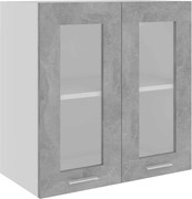 vidaXL Dulap de sticlă suspendat “Lyon” gri beton 60x31x60 cm