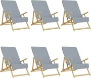 vidaXL Prosoape de plajă 6 buc. gri 60x135 cm textil 400 GSM